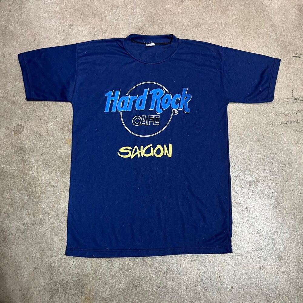 Hard-rock-cafe Men's Navy and Blue T-shirt